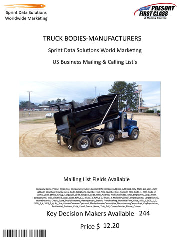 TRUCK BODIES-MANUFACTURERS