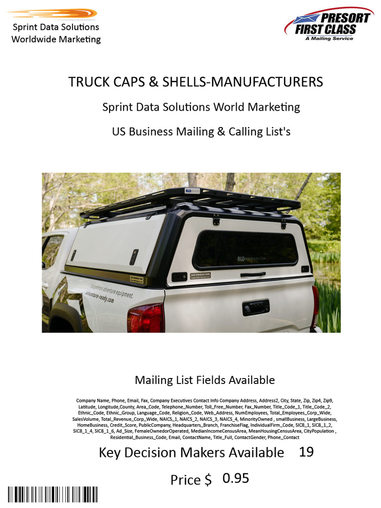 TRUCK CAPS & SHELLS-MANUFACTURERS