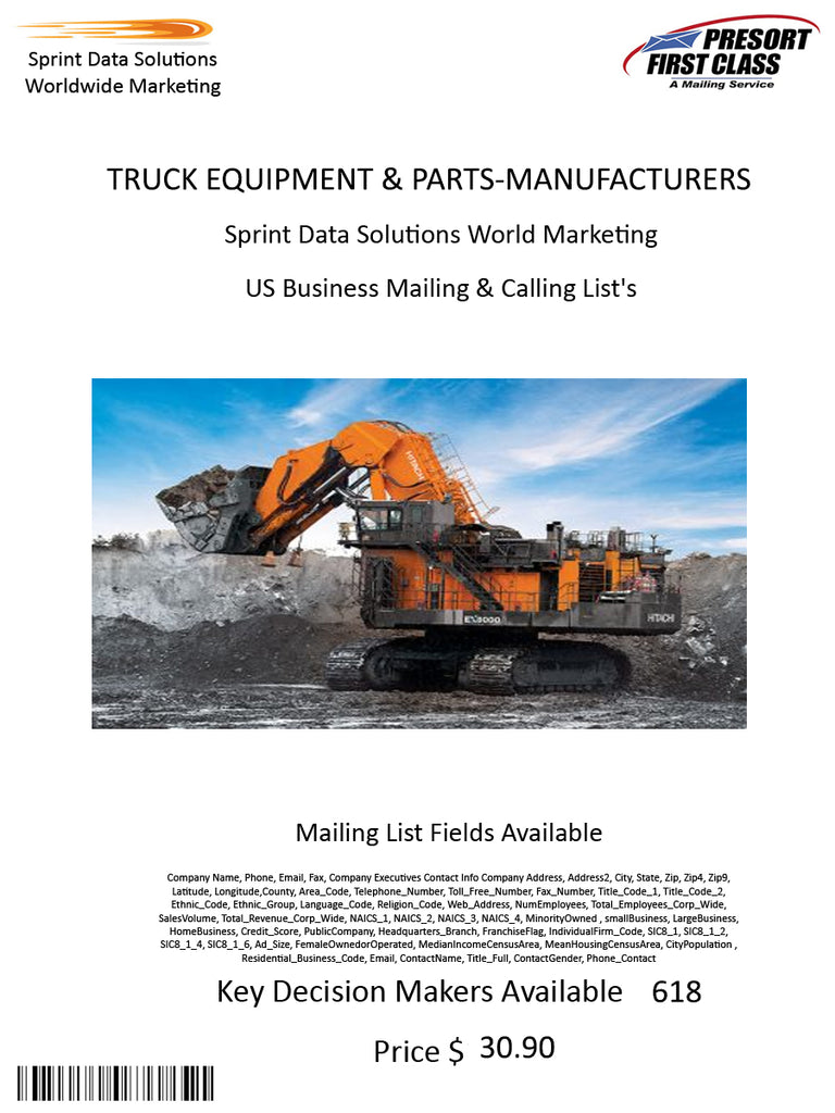 TRUCK EQUIPMENT & PARTS-MANUFACTURERS