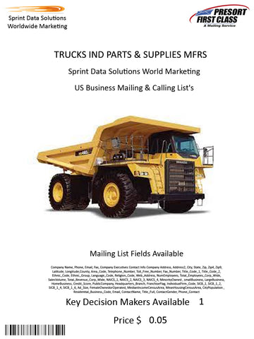 TRUCKS IND PARTS & SUPPLIES MFRS