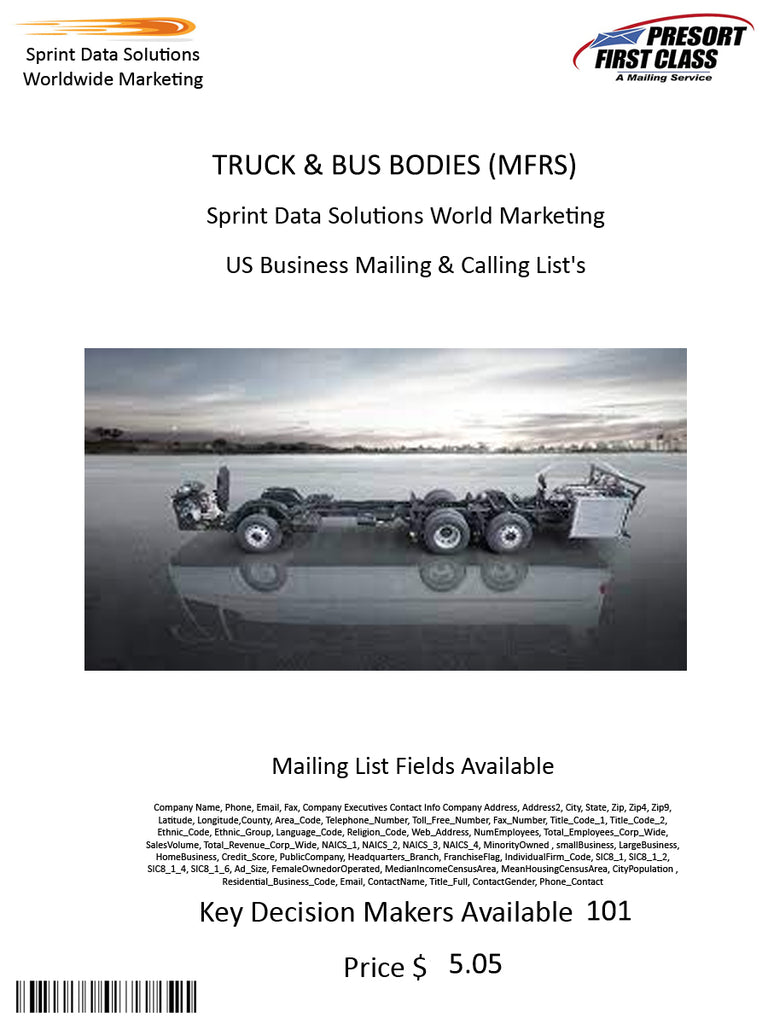 TRUCK & BUS BODIES (MFRS)