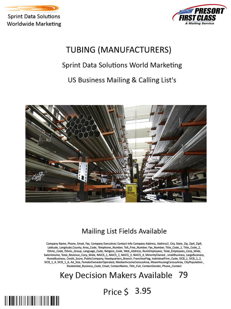 TUBING (MANUFACTURERS)