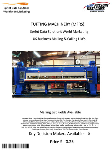 TUFTING MACHINERY (MFRS)