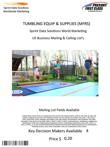 TUMBLING EQUIP & SUPPLIES (MFRS)