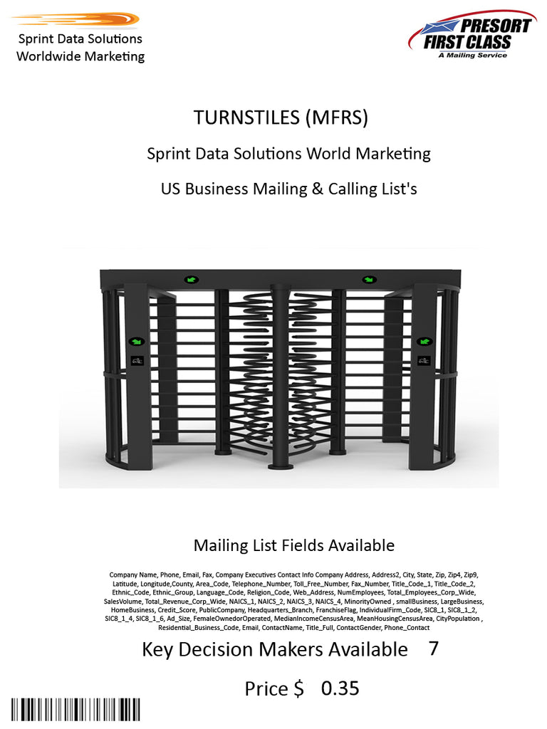 TURNSTILES (MFRS)