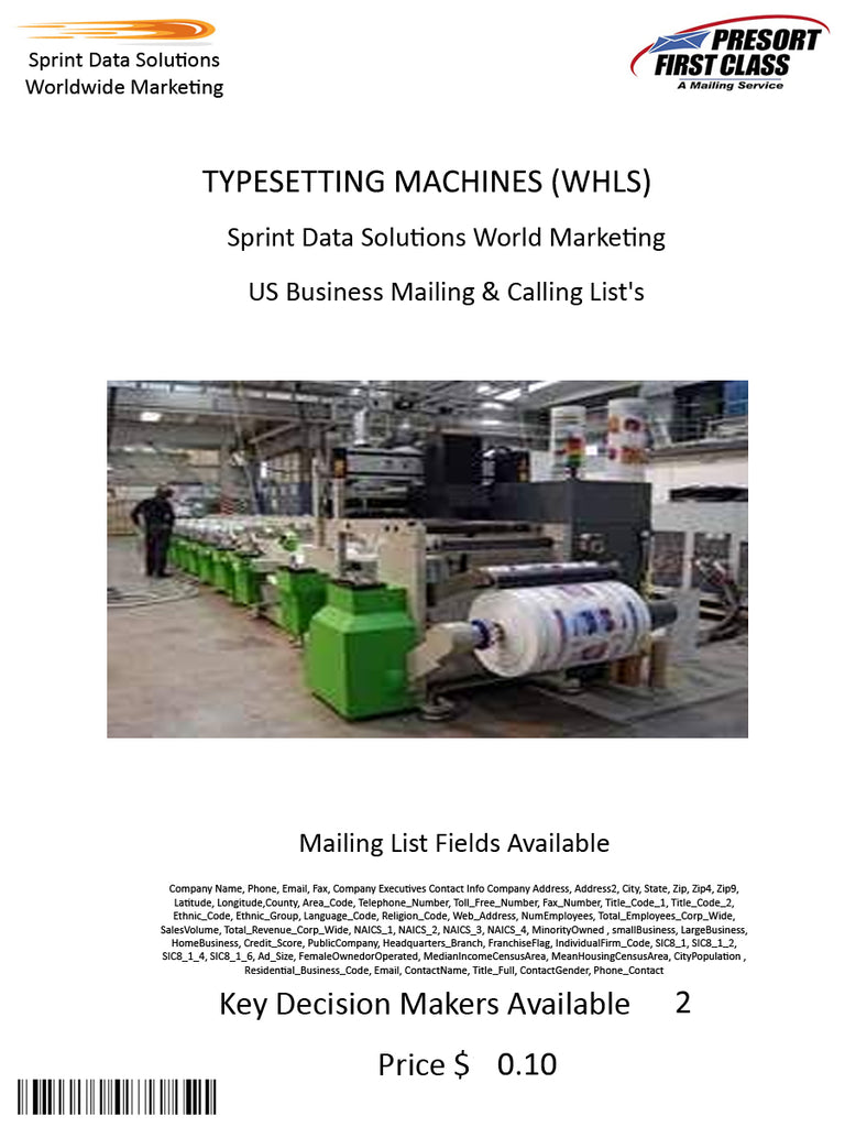 TYPESETTING MACHINES (WHLS)