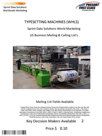 TYPESETTING MACHINES (WHLS)