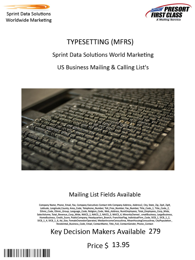 TYPESETTING (MFRS)
