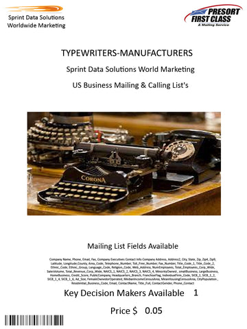 TYPEWRITERS-MANUFACTURERS