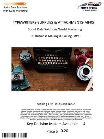 TYPEWRITERS-SUPPLIES & ATTACHMENTS-MFRS