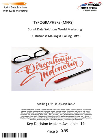 TYPOGRAPHERS (MFRS)