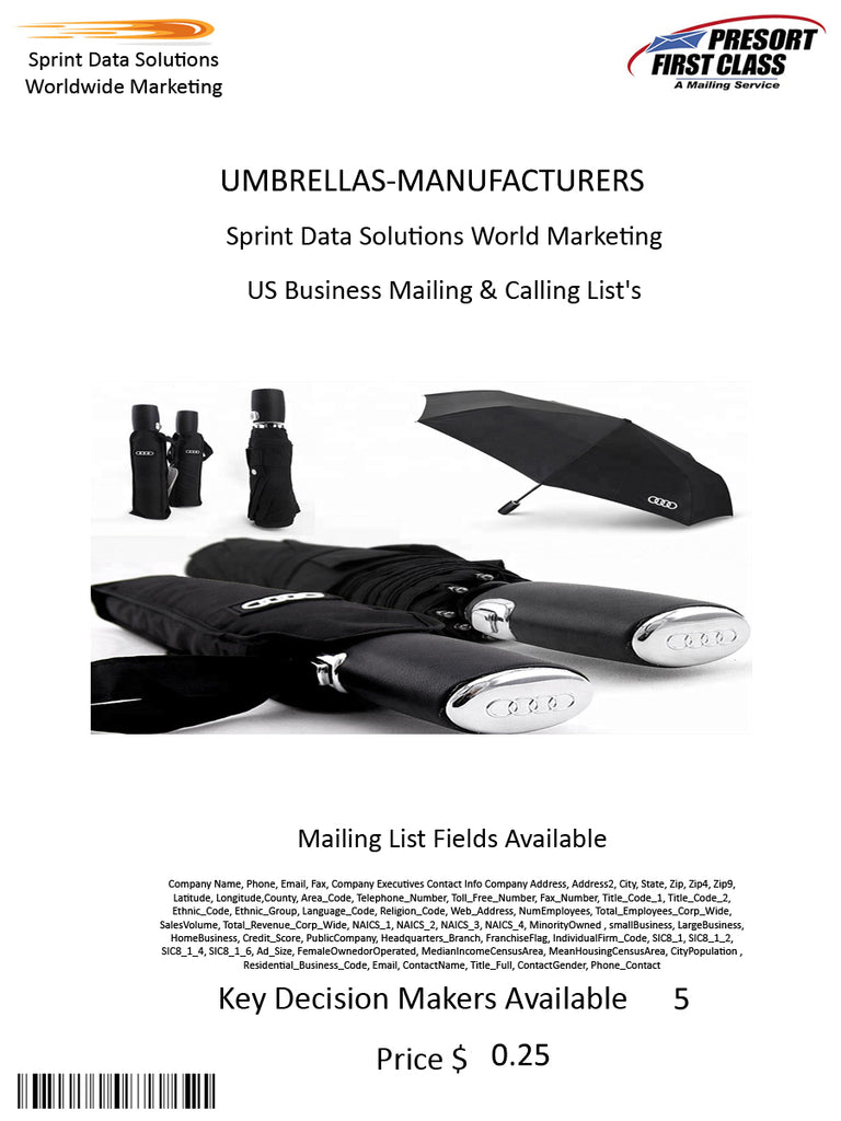 UMBRELLAS-MANUFACTURERS