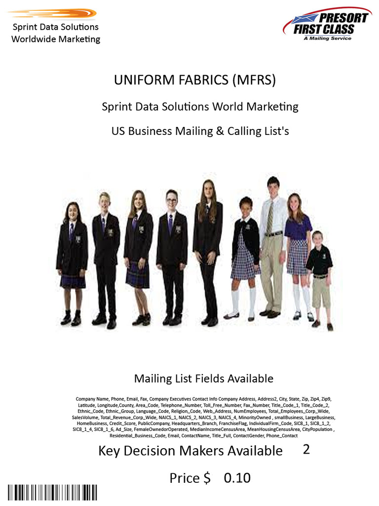 UNIFORM FABRICS (MFRS)