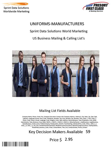 UNIFORMS-MANUFACTURERS