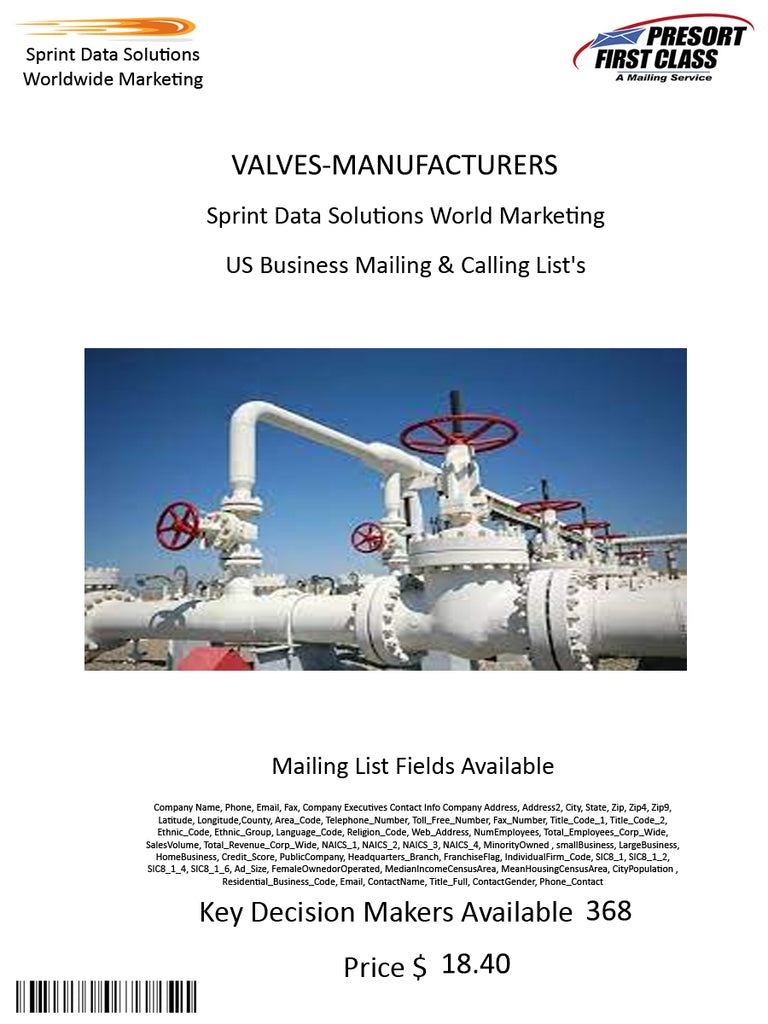 VALVES-MANUFACTURERS