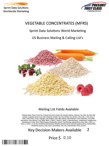 VEGETABLE CONCENTRATES (MFRS)