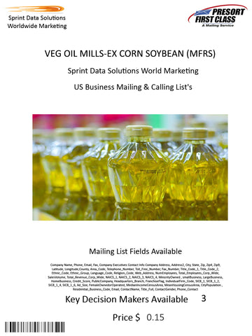 VEG OIL MILLS-EX CORN SOYBEAN (MFRS)