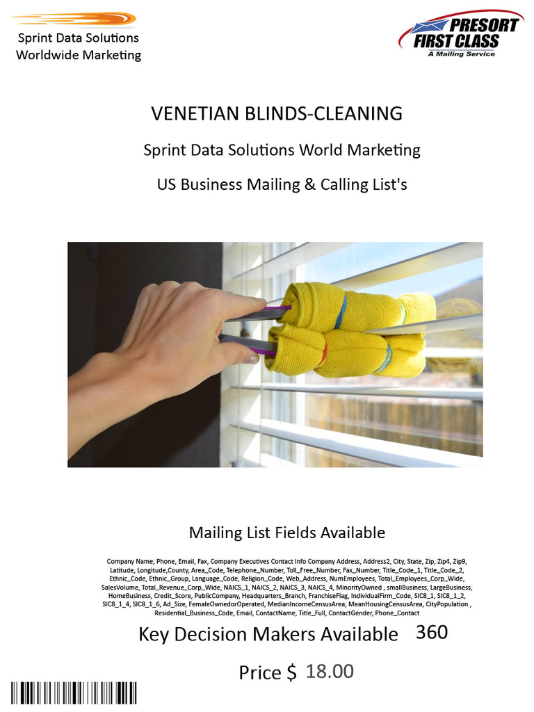 VENETIAN BLINDS-CLEANING