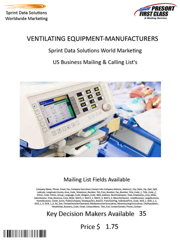 VENTILATING EQUIPMENT-MANUFACTURERS