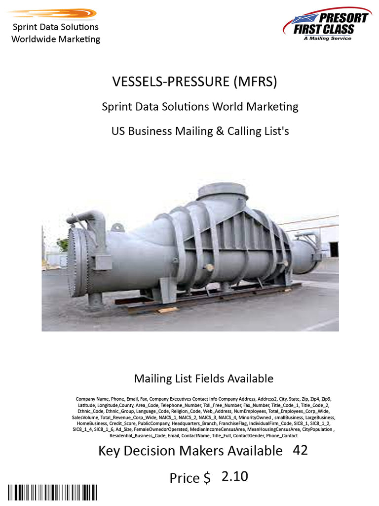 VESSELS-PRESSURE (MFRS)