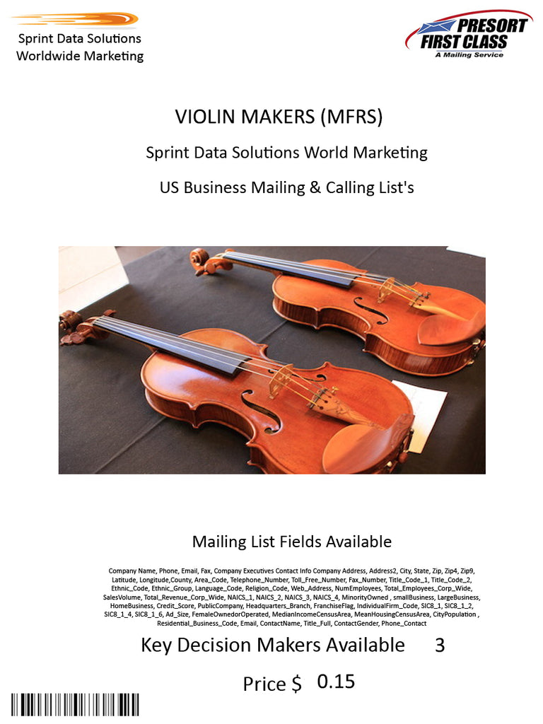 VIOLIN MAKERS (MFRS)