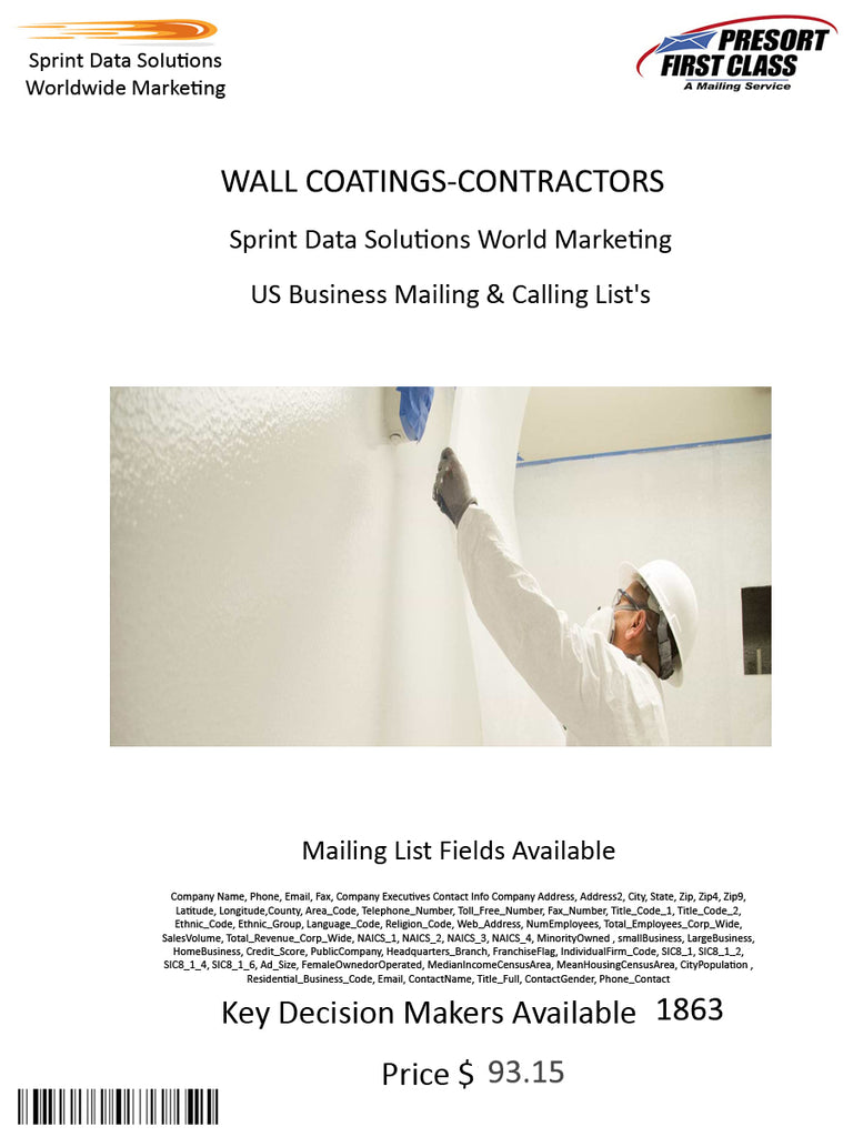 WALL COATINGS-CONTRACTORS