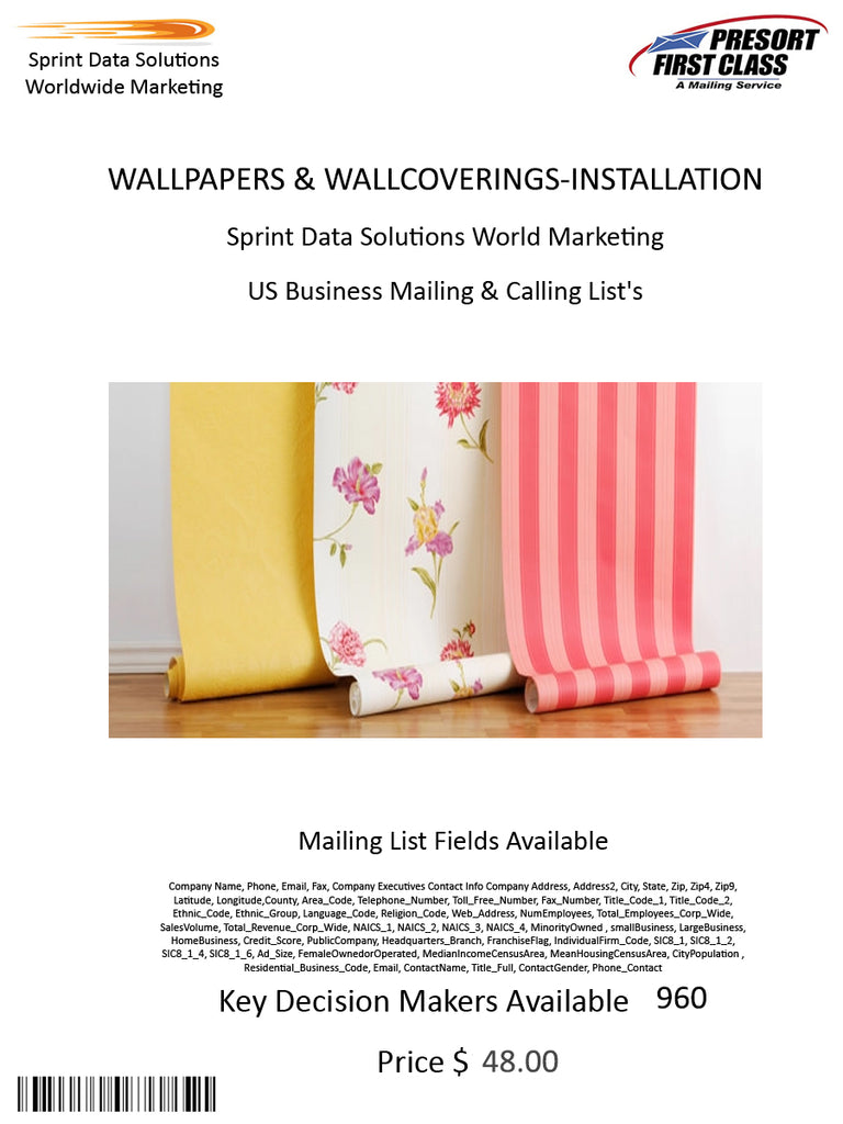 WALLPAPERS & WALLCOVERINGS-INSTALLATION