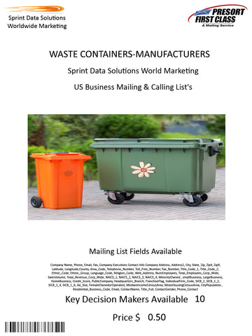 WASTE CONTAINERS-MANUFACTURERS