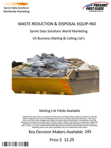 WASTE REDUCTION & DISPOSAL EQUIP-IND