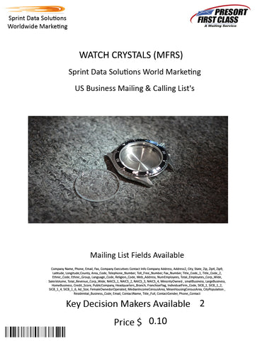 WATCH CRYSTALS (MFRS)