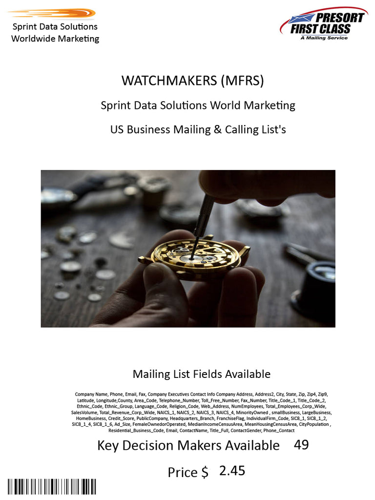 WATCHMAKERS (MFRS)