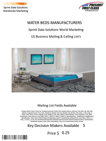 WATER BEDS-MANUFACTURERS