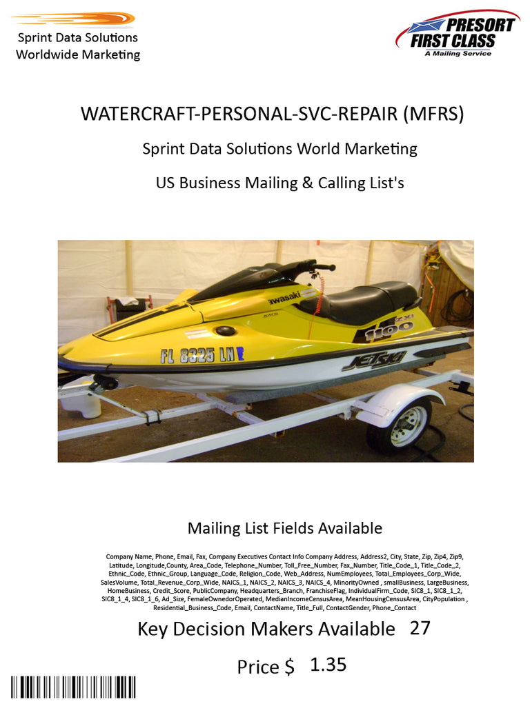 WATERCRAFT-PERSONAL-SVC-REPAIR (MFRS)