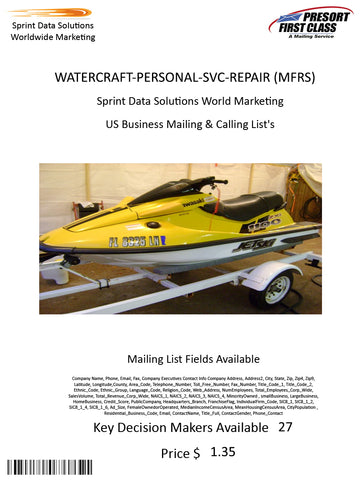 WATERCRAFT-PERSONAL-SVC-REPAIR (MFRS)