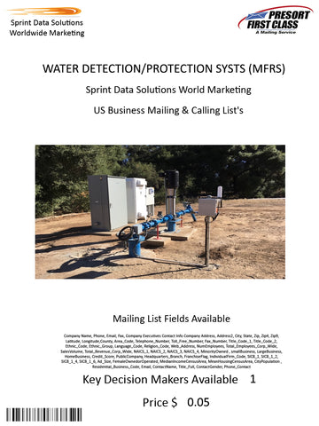 WATER DETECTION/PROTECTION SYSTS (MFRS)