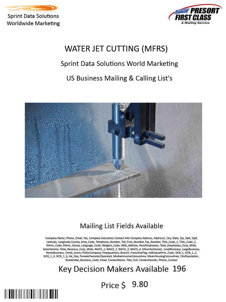 WATER JET CUTTING (MFRS)