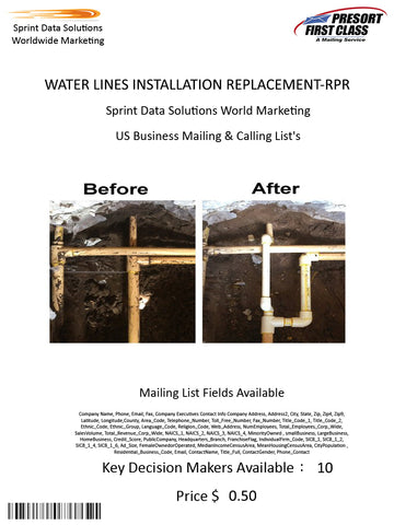 WATER LINES INSTALLATION REPLACEMENT-RPR