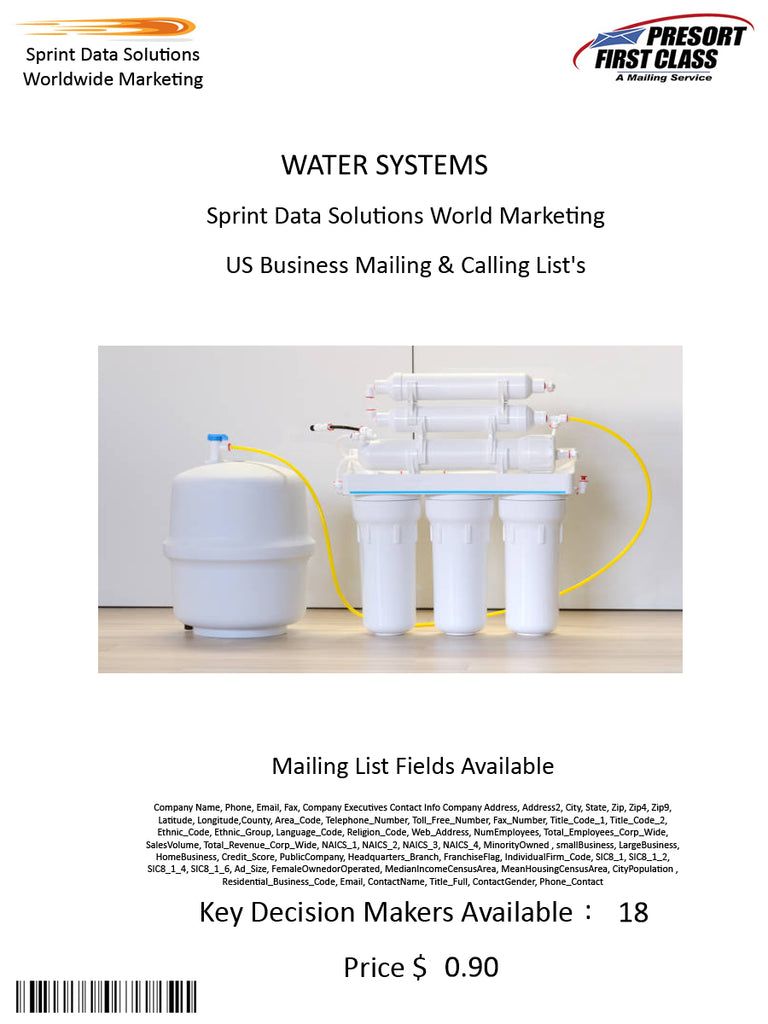 WATER SUPPLY SYSTEMS