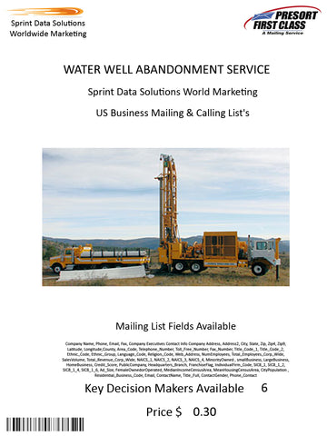 WATER WELL ABANDONMENT SERVICE