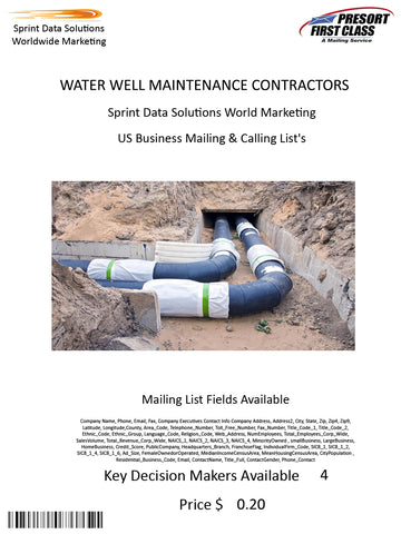 WATER WELL MAINTENANCE CONTRACTORS