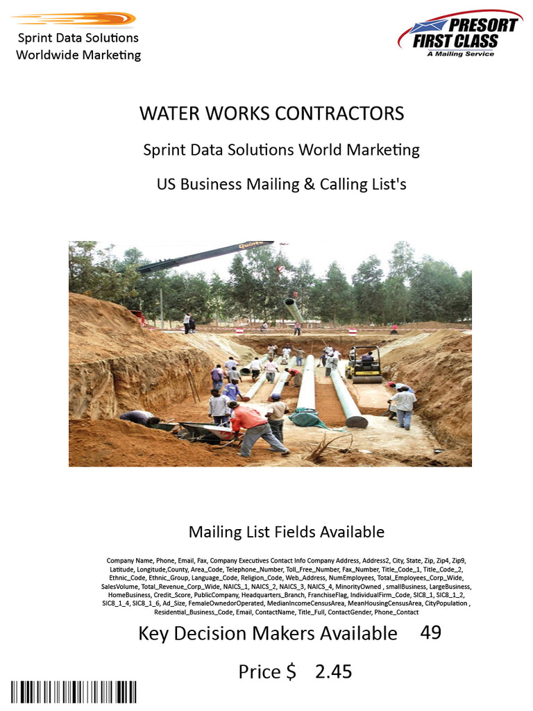 WATER WORKS CONTRACTORS