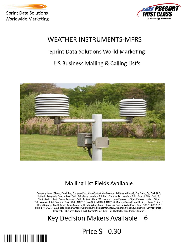 WEATHER INSTRUMENTS-MFRS