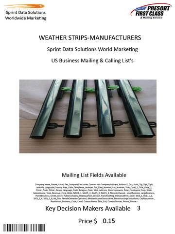 WEATHER STRIPS-MANUFACTURERS