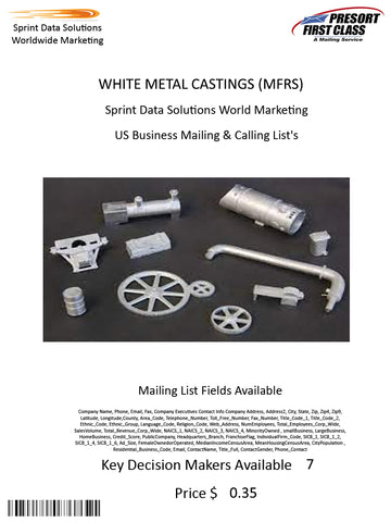 WHITE METAL CASTINGS (MFRS)