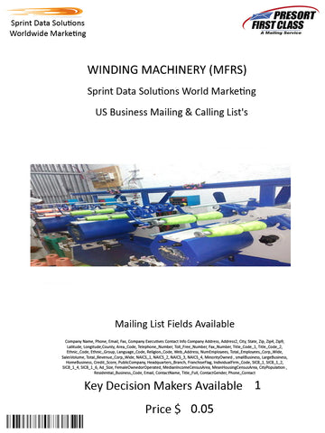 WINDING MACHINERY (MFRS)