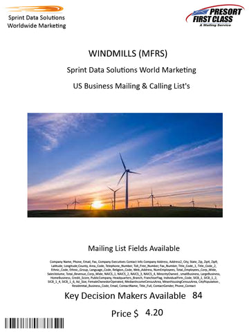 WINDMILLS (MFRS)