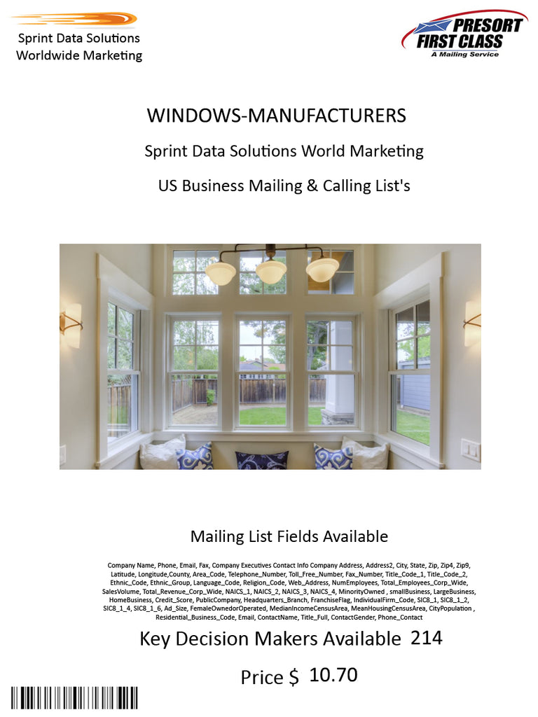 WINDOWS-MANUFACTURERS