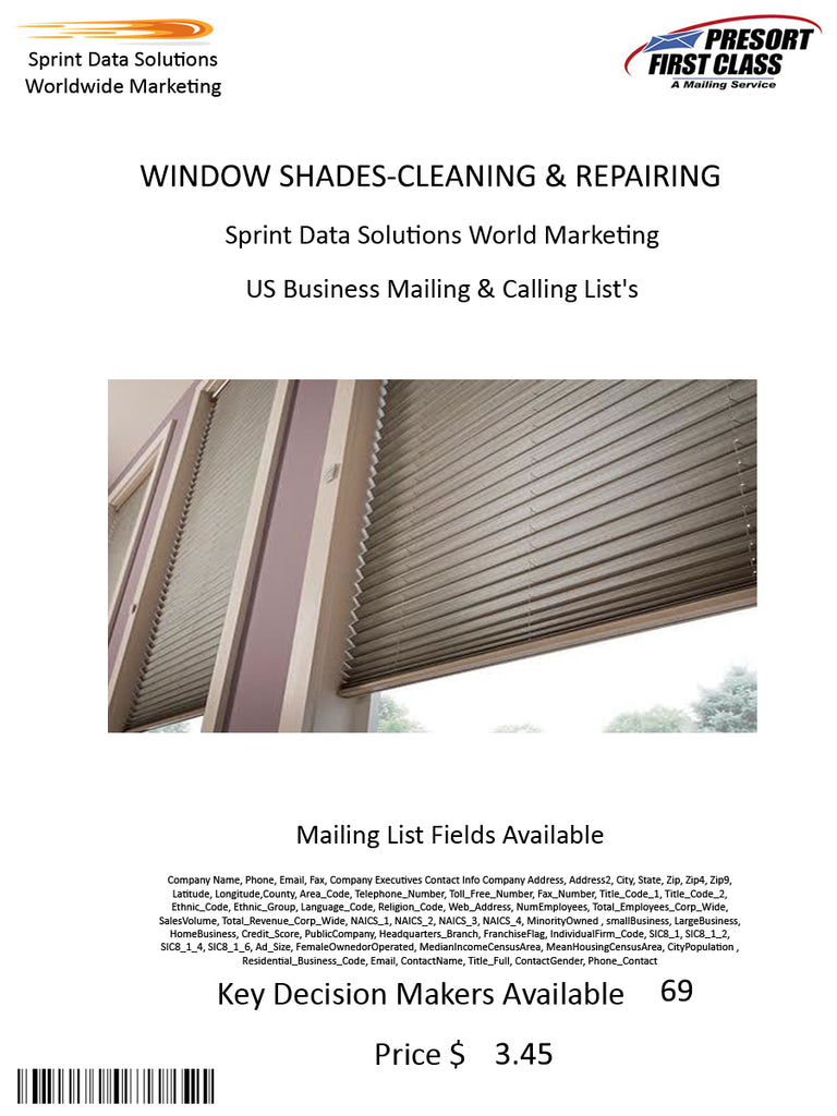 WINDOW SHADES-CLEANING & REPAIRING