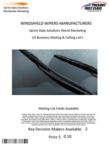 WINDSHIELD WIPERS-MANUFACTURERS