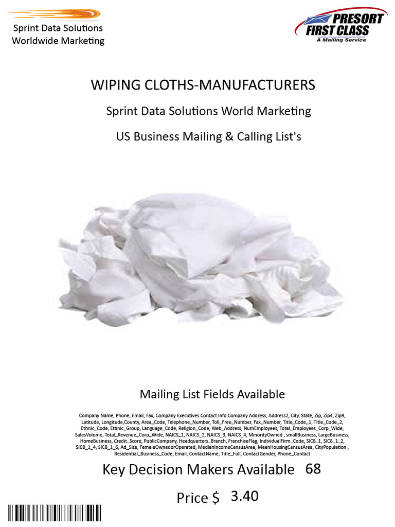 WIPING CLOTHS-MANUFACTURERS